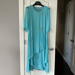 Indian American Anarkali style chiffon dress